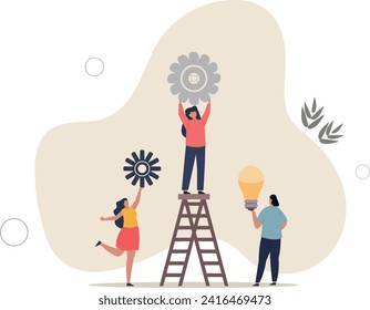 Teamwork and collaboration.people building strong dedicated team and effective cooperation and communication for enterprise.