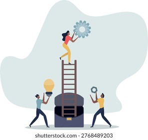 Teamwork and collaboration.people building strong dedicated team and effective cooperation and communication for enterprise.person's life situation and his activities.