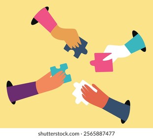 Teamwork collaborative united work illustration