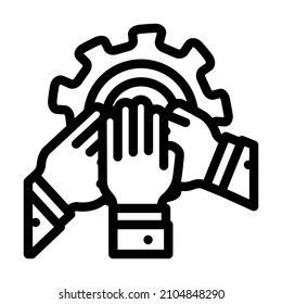 teamwork colleagues line icon vector. teamwork colleagues sign. isolated contour symbol black illustration