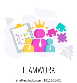 Icono de color de trabajo en equipo. Recursos humanos. Concepto de capital humano. Al equipo de empleados se le valora más que el dinero. Ilustración de caricatura plana aislada en fondo blanco.