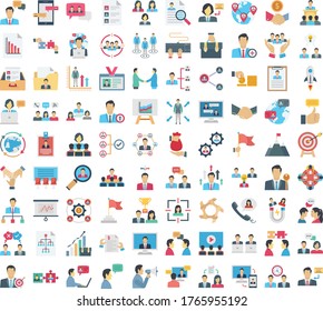 
Teamwork Color Vector icons set every single icons can be easily modified or edited
