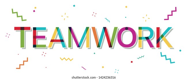 Teamwork Colorful Banner Confetti Stock Vector (Royalty Free ...