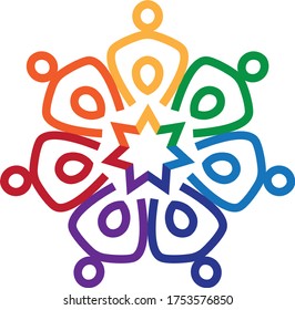Teamwork colorful flower stock vector