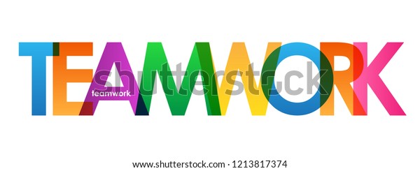 Teamwork Colorful Letters Banner Stock Vector (Royalty Free) 1213817374 ...