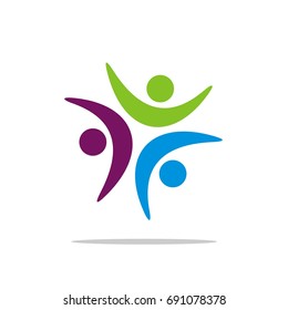 Teamwork Colorful Star Logo Template Illustration Design. Vector EPS 10.