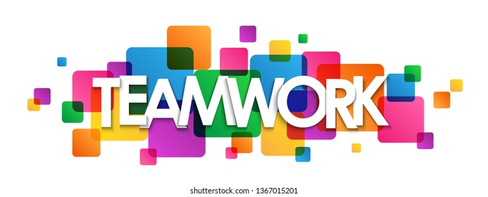 TEAMWORK colorful typography banner