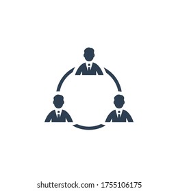 Ilustración vectorial de icono de comunicación de trabajo en equipo. Icono plano de calidad superior en estilo moderno.
