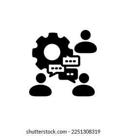 Icono de comunicación de trabajo en equipo en vector. Logotipo