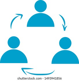 Teamwork, Communication, Social network, People Icon, symbol, element. Vector graphic. Isolated on white. Flat style design.