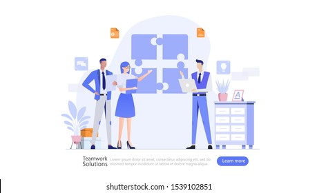 Teamwork Communication Vector Illustration Concept , Suitable for web landing page, ui, mobile app, editorial design, flyer, banner, and other related occasion