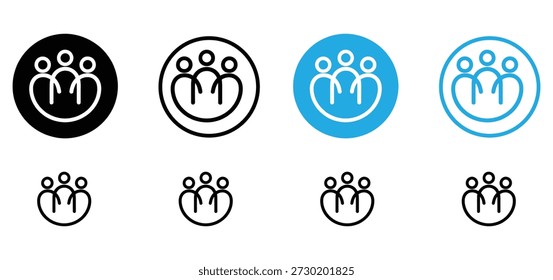 Teamwork and Community Icon Set - Vector Collection of Abstract People Group Symbols

