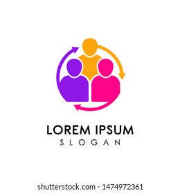Teamwork and community logo design vector. Adoption and social network logo design template.