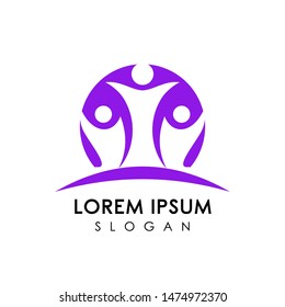 Teamwork and community logo design vector. Adoption and social network logo design template.