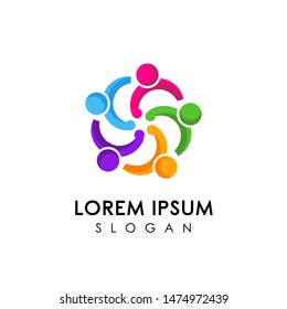 Teamwork and community logo design vector. Adoption and social network logo design template.