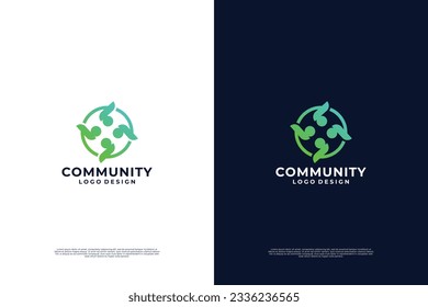 Teamwork and community logo design vector. Diversity and social network logo design template