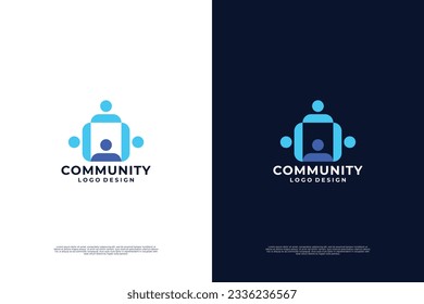 Teamwork and community logo design vector. Diversity and social network logo design template