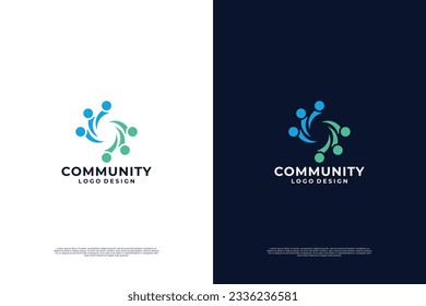 Teamwork and community logo design vector. Diversity and social network logo design template