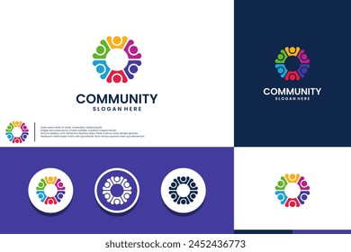 teamwork and community logo, social relationship ,logo design vector.