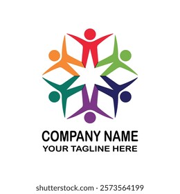 Teamwork and Community Logo Template.