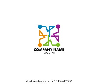 Teamwork community people logo template