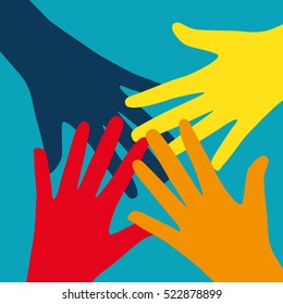 Teamwork, Community, Social Design Flat Concept. Vector Illustration. EPS10