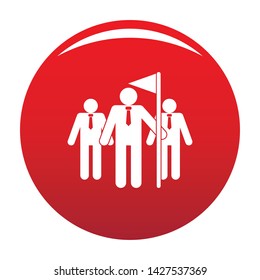 Teamwork competition icon. Simple illustration of teamwork competition vector icon for any design red