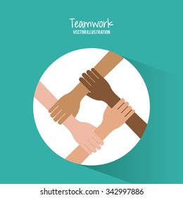 Teamwork concept and business icons design, vector illustration 10 eps graphic.