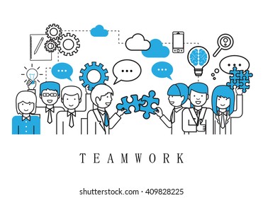 Teamwork People Team On White Background Stock Vector (royalty Free 