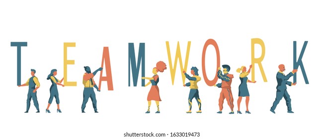 Teamwork Concept Business Presentation Teamwork Idea Stock Vector ...