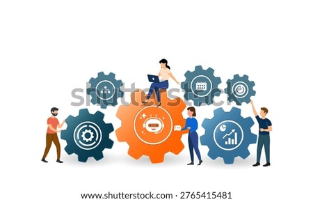 Teamwork Concept Chart with Business Elements