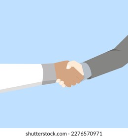 Teamwork concept, collaborative teamwork. partnership and social relations in business hand in hand, complete meeting, handshake of happy business people after contract agreement to become partners.