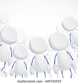 Teamwork concept, crowd of abstract human icons