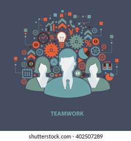 Teamwork concept design on clean background,vector