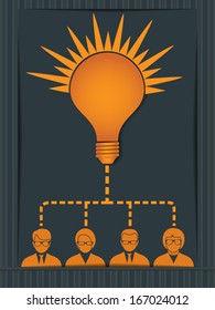 Teamwork concept graph. People behind the idea.