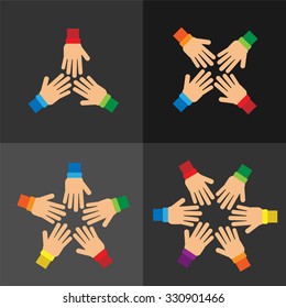 Teamwork concept with group of hands
