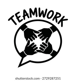Teamwork concept hands together symbolizing collaboration and unity