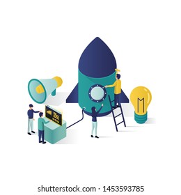 teamwork concept isometric illustration . cooperation partnership concept illustration in isometric style, teamwork illustration, teamwork metaphor