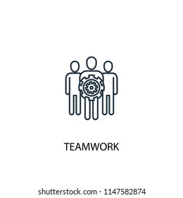 teamwork concept line icon. Simple element illustration. teamwork concept outline symbol design from success set. Can be used for web and mobile UI/UX