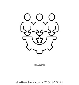 teamwork concept line icon. Simple element illustration. teamwork concept outline symbol design.