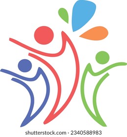 Teamwork concept logo. Group of People. Concept of group of people meeting collaboration and great work. No to racism. People Achievement Illustration. Racial equality concept. Team people logo.