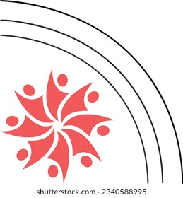 Teamwork concept logo. Group of People. Concept of group of people meeting collaboration and great work. No to racism. People Achievement Illustration. Racial equality concept. Team people logo.
