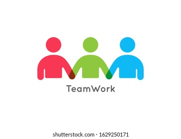 Teamwork concept logo. Team work icon on white background