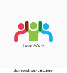 Teamwork concept logo. Team work icon on white background