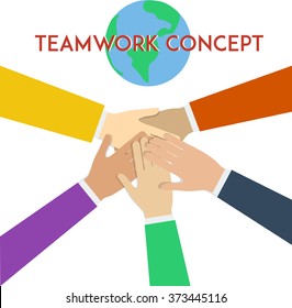 Teamwork concept. Minimal flat vector illustration.