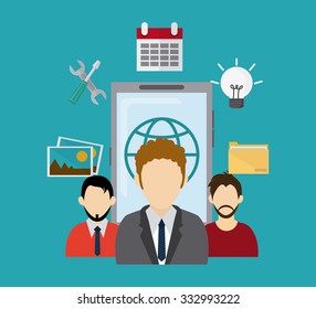 Teamwork concept with office icons design, vector illustration 10 eps graphic.