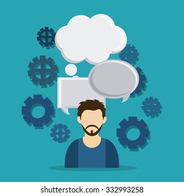 Teamwork concept with office icons design, vector illustration 10 eps graphic.