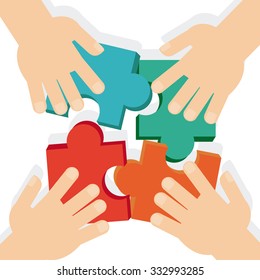 Teamwork concept with office icons design, vector illustration 10 eps graphic.