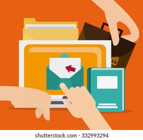 Teamwork concept with office icons design, vector illustration 10 eps graphic.