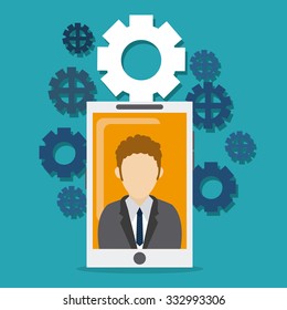Teamwork concept with office icons design, vector illustration 10 eps graphic.